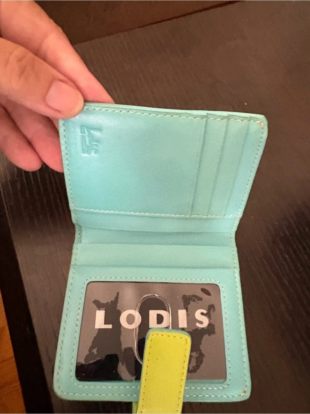 Lodis Neon Lime Leather Wallet